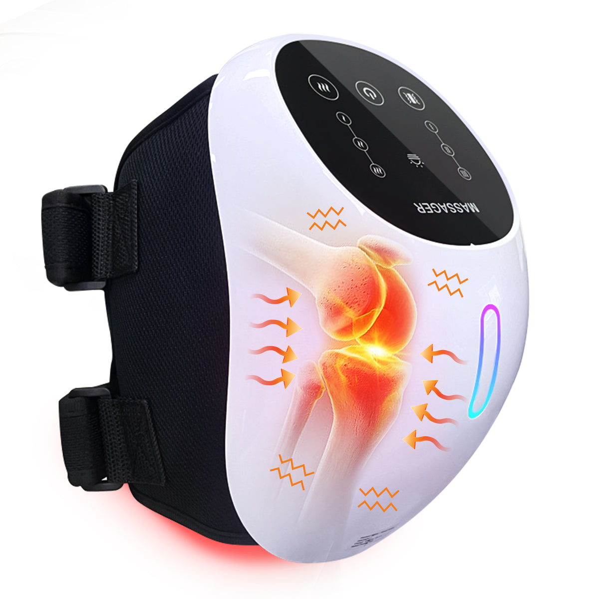 Cordless Knee Massager with 3 Levels Heat and 3 Vibration LED Touch Screen